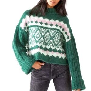 Free People Alpine Pullover in Spearmint Pine
